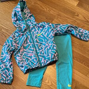 Nike Kids' Vibrant Teal and Pink Tracksuit